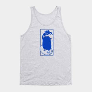 Minimal stylized illustration for rodent fans Cute rat pet in blue ink Tank Top